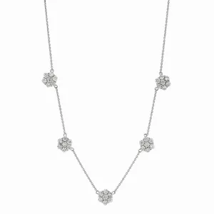 DIAMOND FLOWERS NECKLACE 14K GOLD (5.01 CTW)
