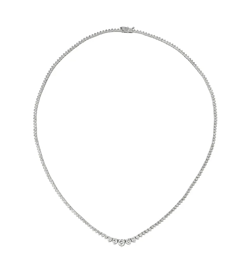 DIAMOND GRADUATED 3 PORNG NECKLACE 14K GOLD (5.25 CTW)
