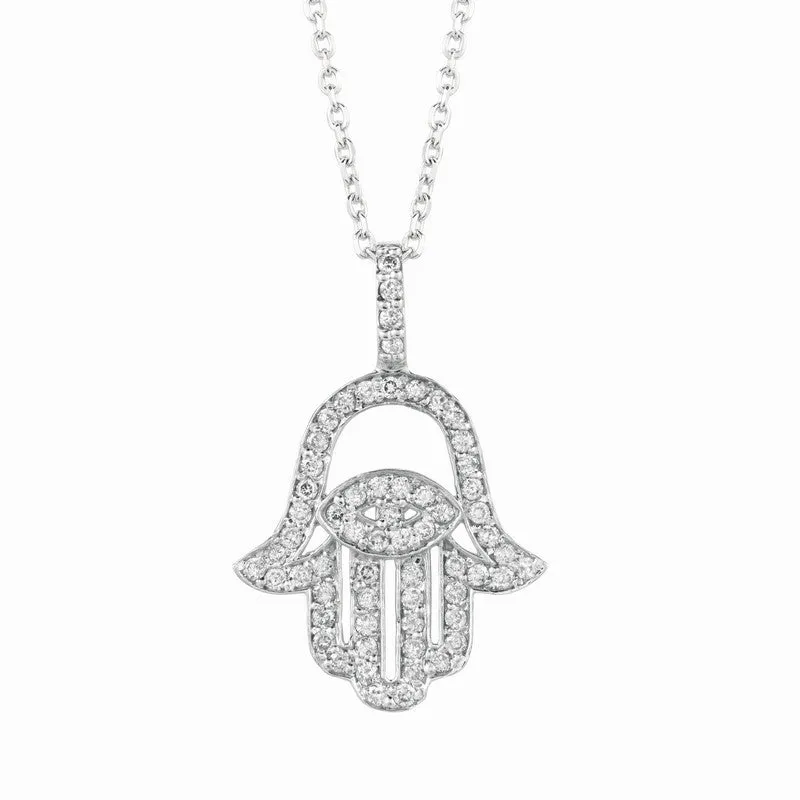 DIAMOND HAMSA NECKLACE 14K GOLD (0.61 CTW)