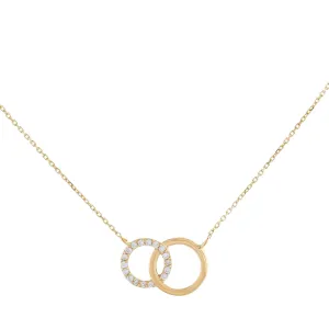 Diamond Interlocked Circle Necklace 14K