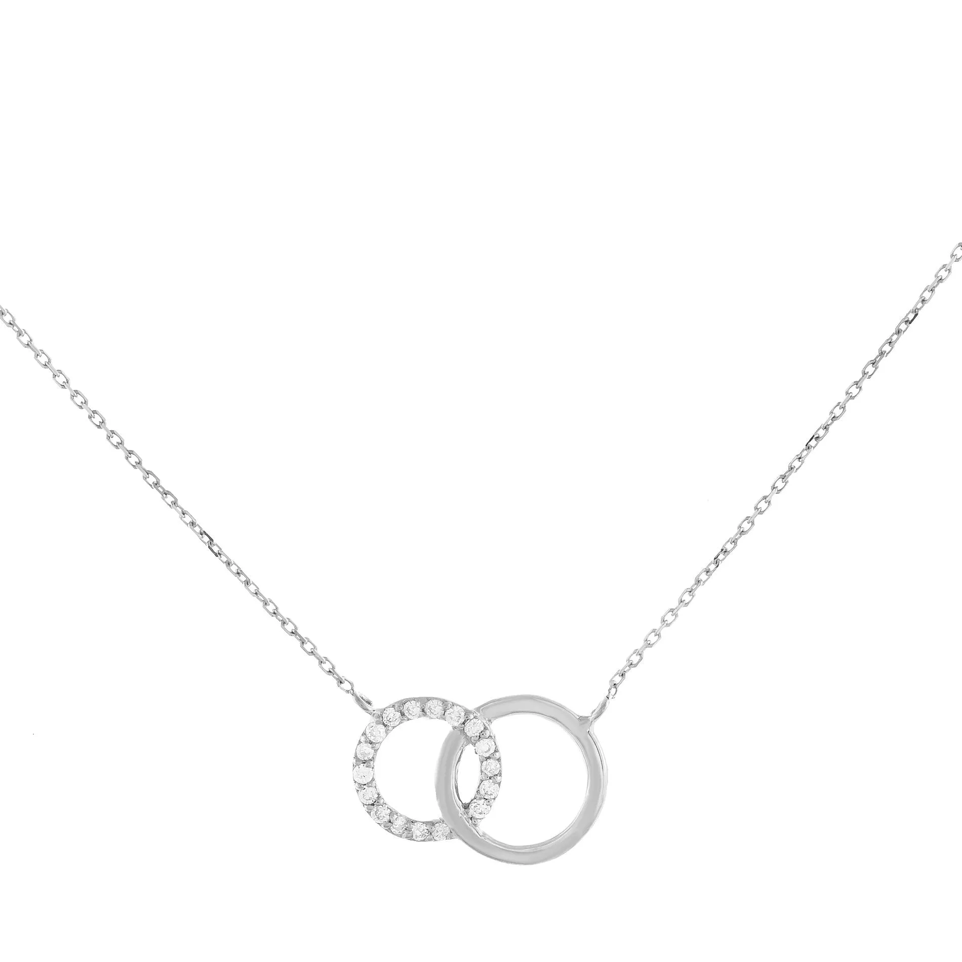 Diamond Interlocked Circle Necklace 14K
