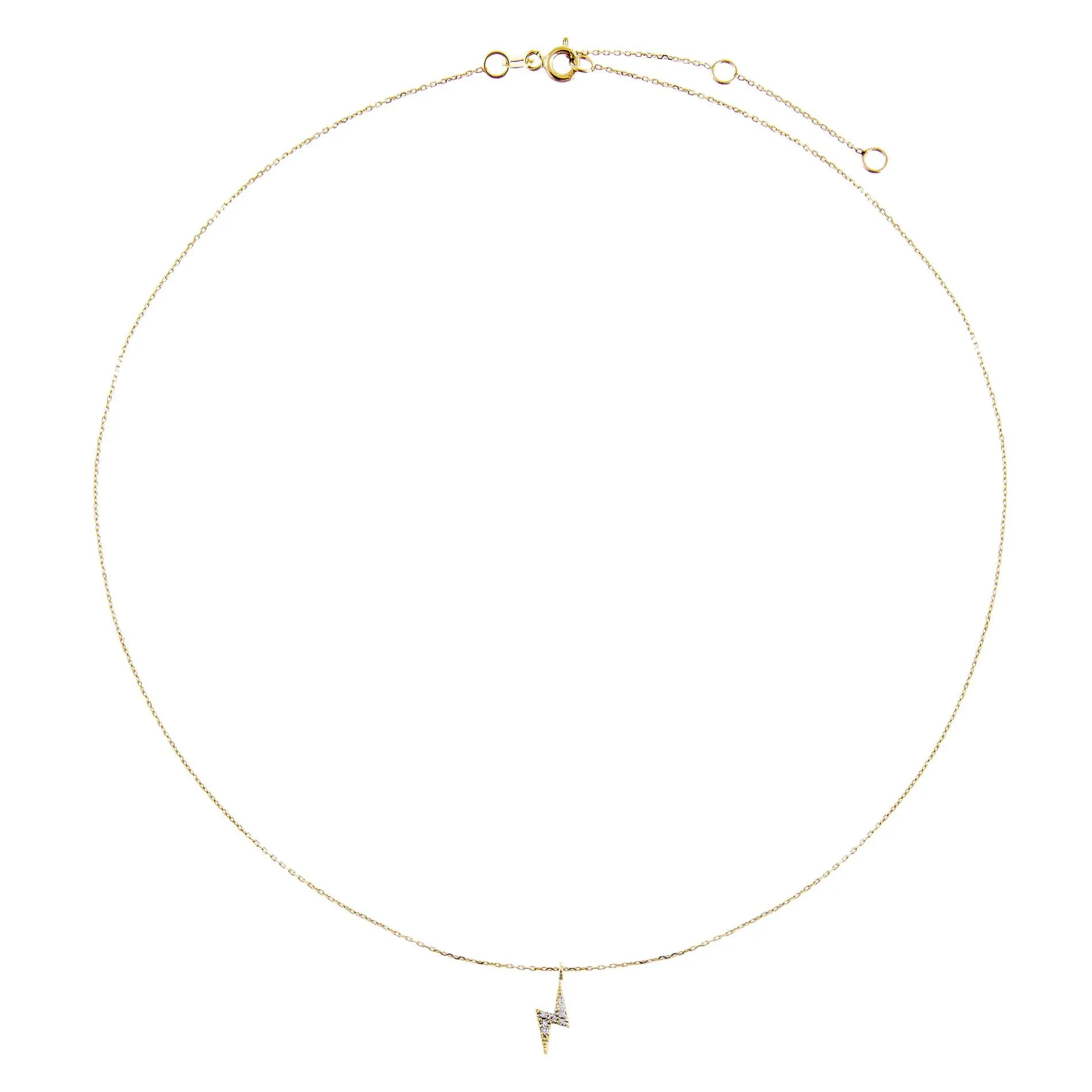 Diamond Lightning Bolt Necklace 14K