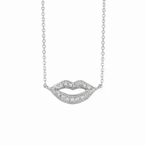 DIAMOND LIPS NECKLACE 14K GOLD (0.09 CTW)