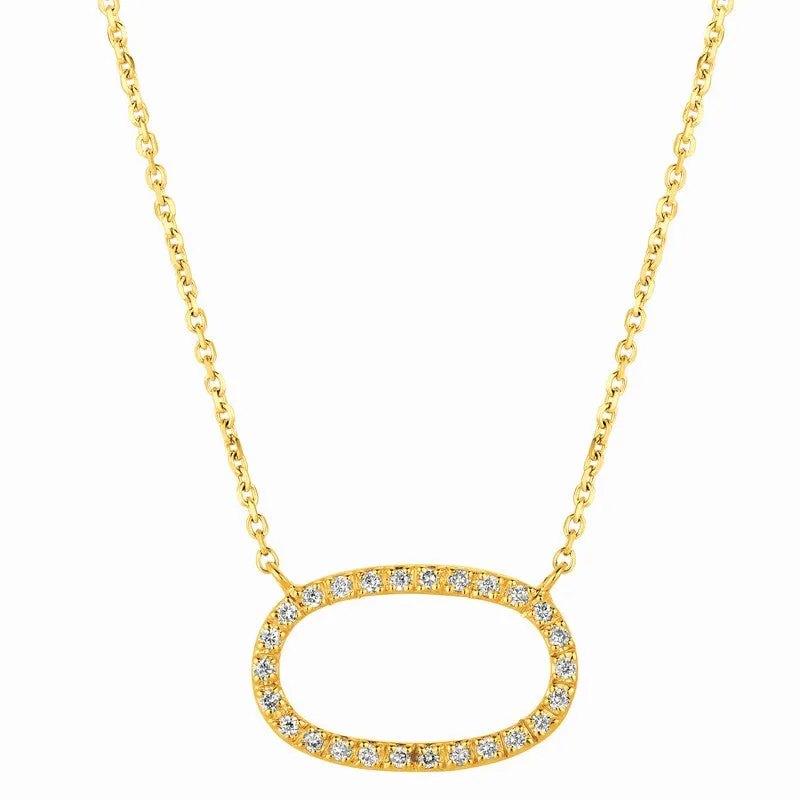 DIAMOND OVAL NECKLACE 14K GOLD (0.25 CTW)