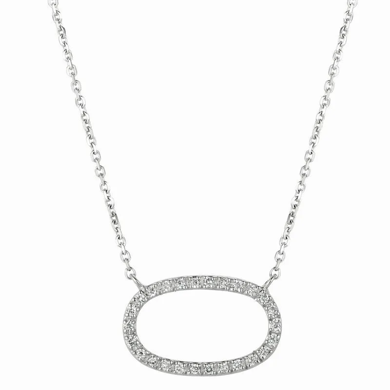 DIAMOND OVAL NECKLACE 14K GOLD (0.25 CTW)