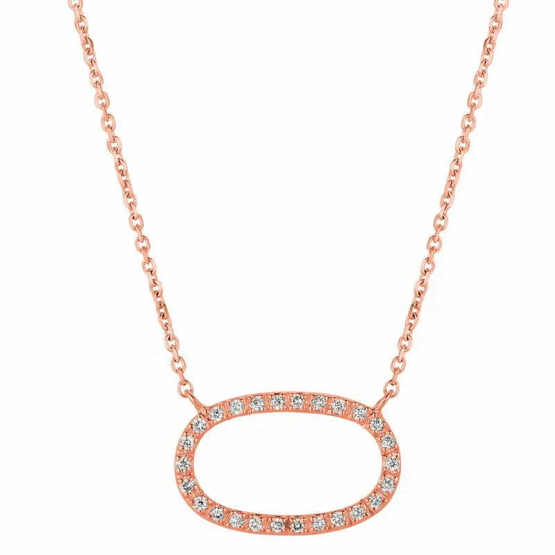 DIAMOND OVAL NECKLACE 14K GOLD (0.25 CTW)