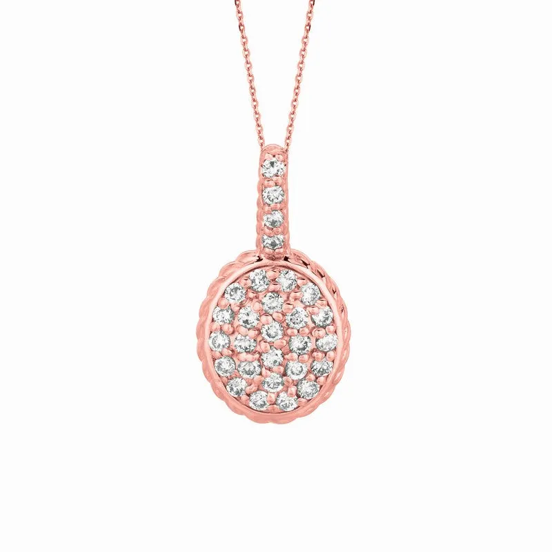 DIAMOND OVAL NECKLACE 14K GOLD (0.51 CTW)