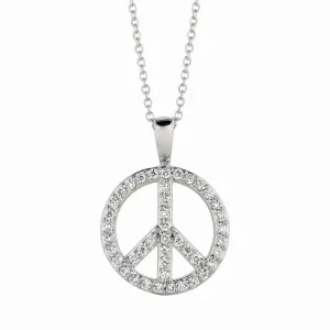 DIAMOND PEACE SIGN NECKLACE 14K GOLD (0.34 CTW)