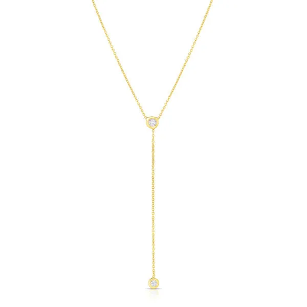 Diamond "Y" necklace in 18k Yellow Gold