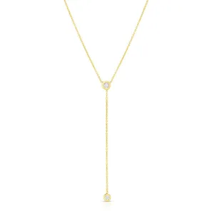 Diamond "Y" necklace in 18k Yellow Gold