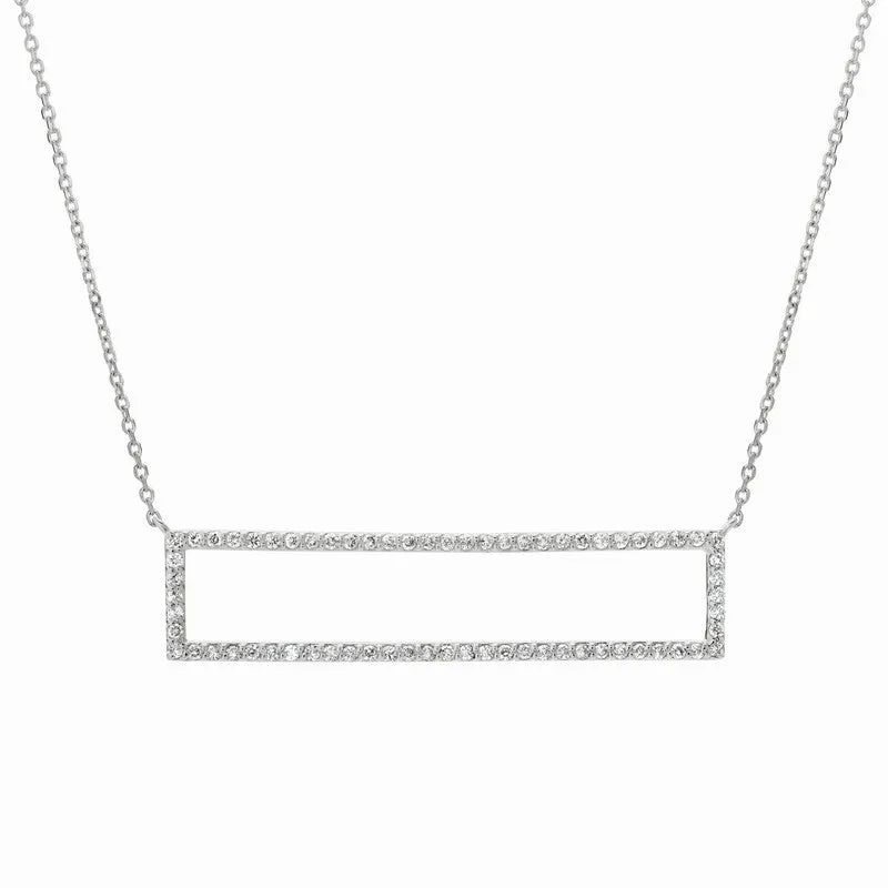DIAMOND RECTANGLE NECKLACE 14K GOLD (0.61 CTW)