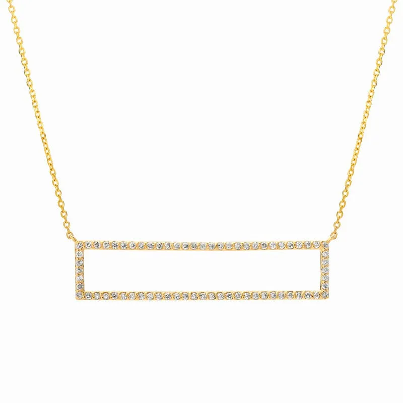 DIAMOND RECTANGLE NECKLACE 14K GOLD (0.61 CTW)