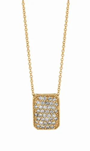 DIAMOND RECTANGULAR SHAPE NECKLACE 14K GOLD (0.75 CTW)