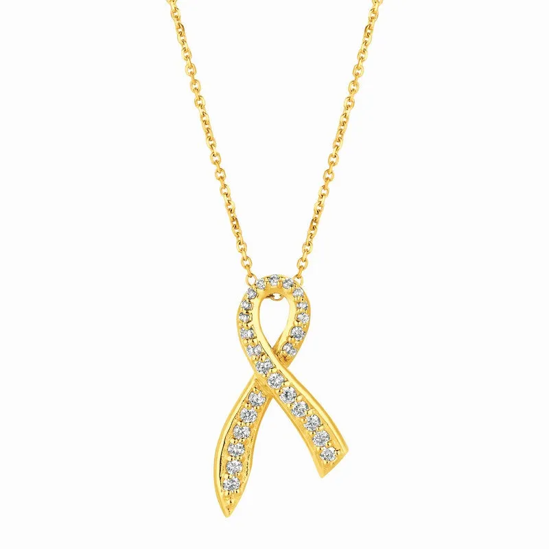 DIAMOND RIBBON NECKLACE 14K GOLD (0.26 CTW)