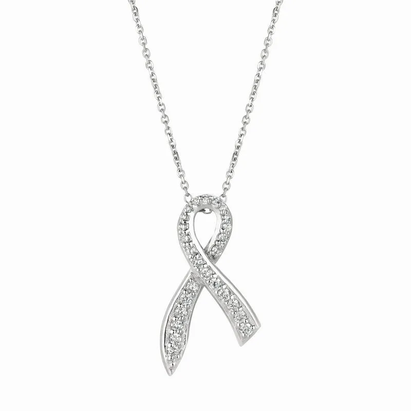 DIAMOND RIBBON NECKLACE 14K GOLD (0.26 CTW)