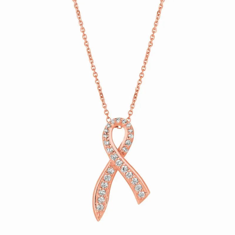 DIAMOND RIBBON NECKLACE 14K GOLD (0.26 CTW)