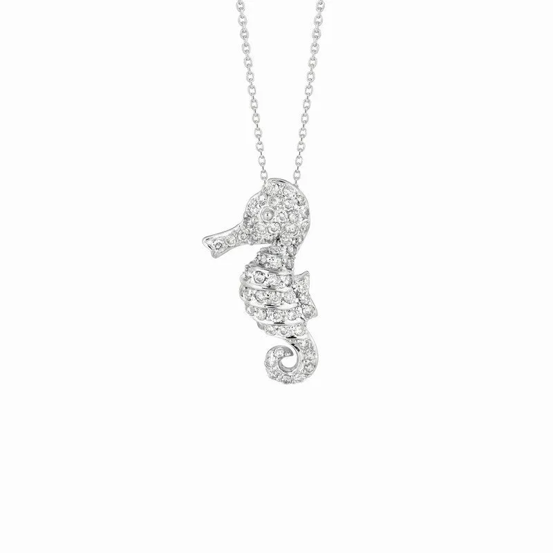 DIAMOND SEA HORSE NECKLACE 14K GOLD (0.64 CTW)