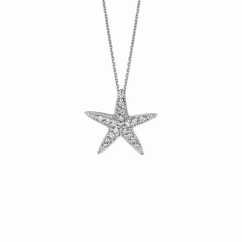 DIAMOND STARFISH NECKLACE 14K GOLD (0.16 CTW)