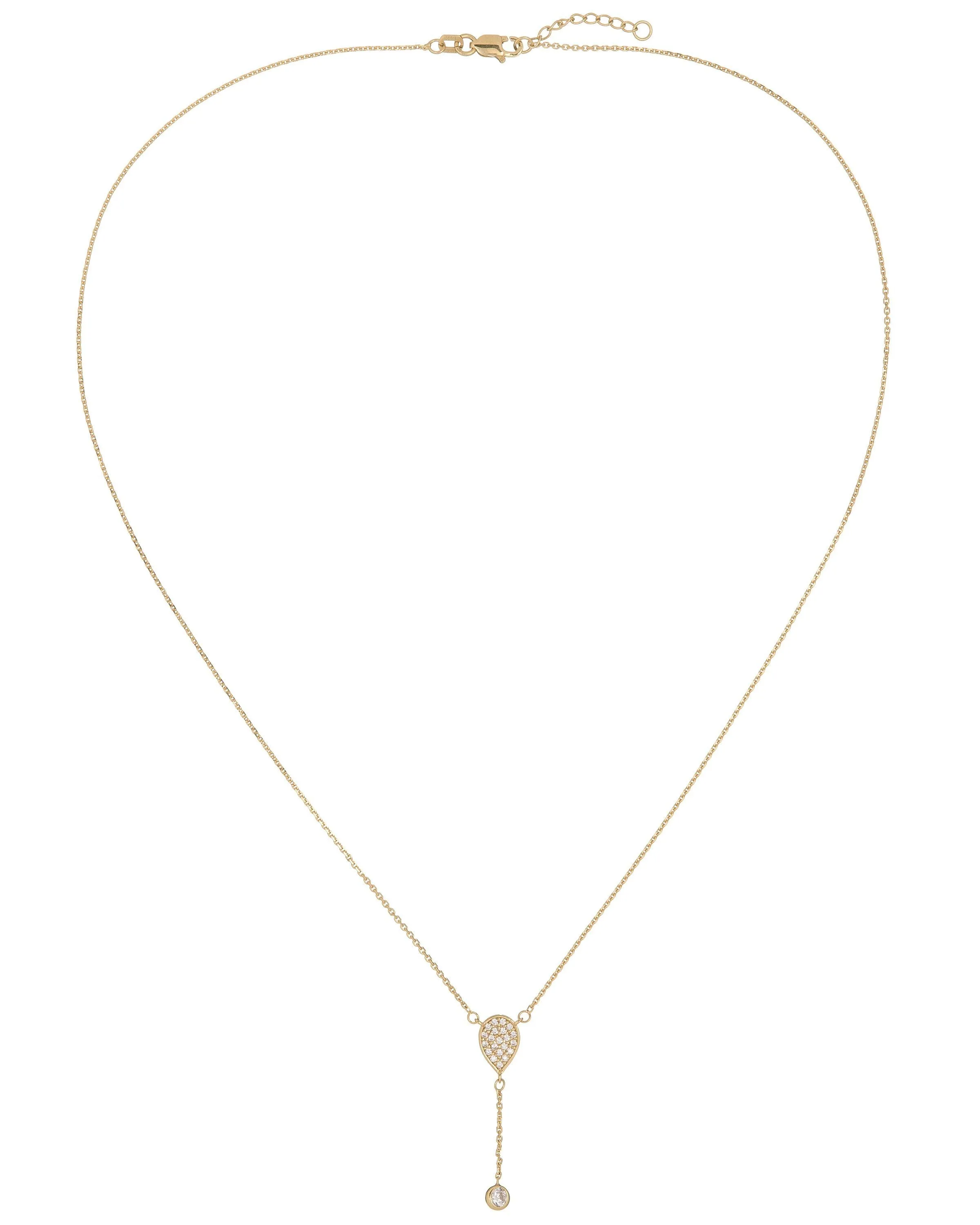 Diamond Teardrop Lariat 14K