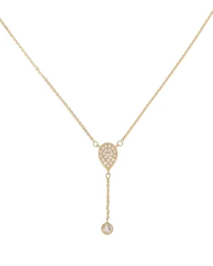 Diamond Teardrop Lariat 14K