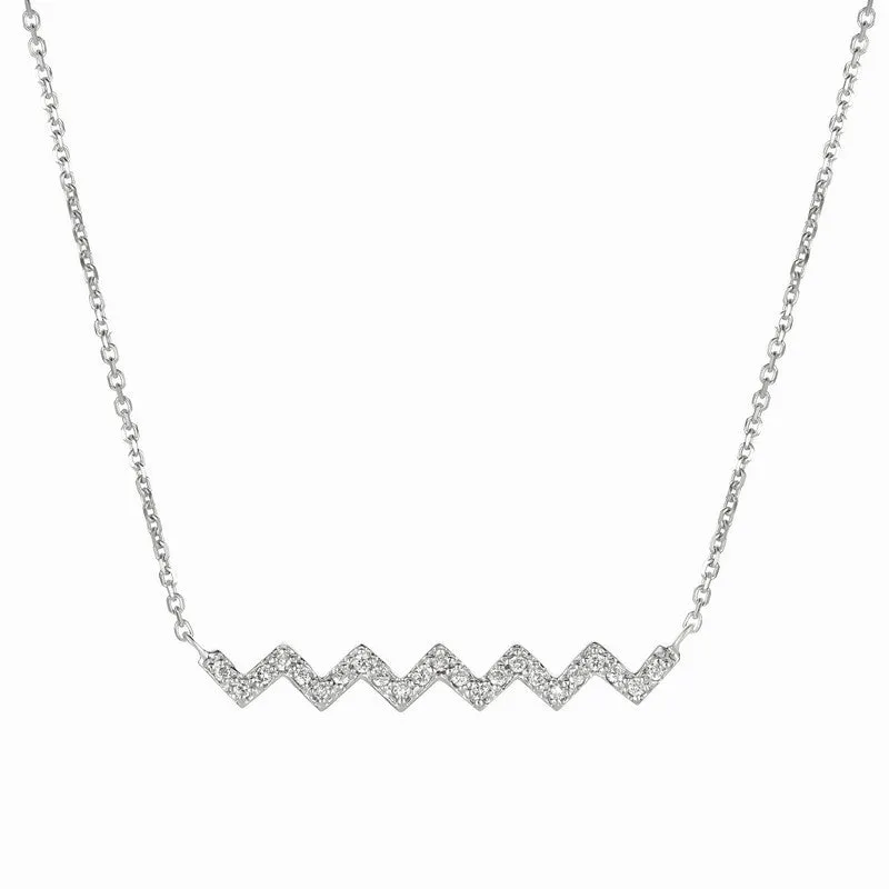 DIAMOND ZIG ZAG NECKLACE 14K GOLD (0.16 CTW)