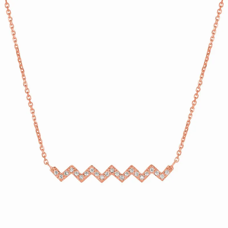 DIAMOND ZIG ZAG NECKLACE 14K GOLD (0.16 CTW)