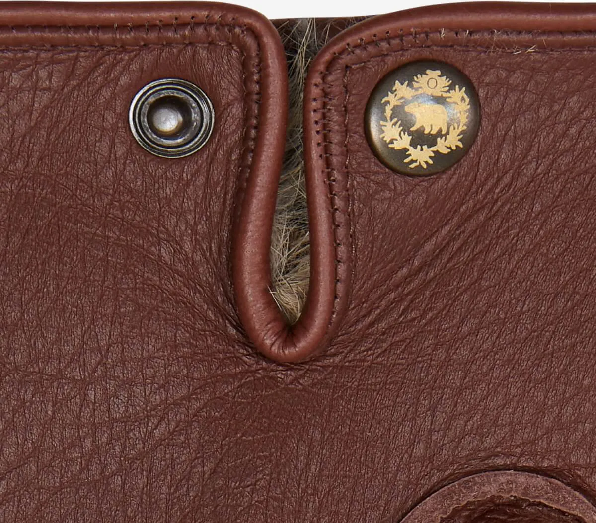 Diego - Italian gloves made of American deerskin leather with rabbit fur lining