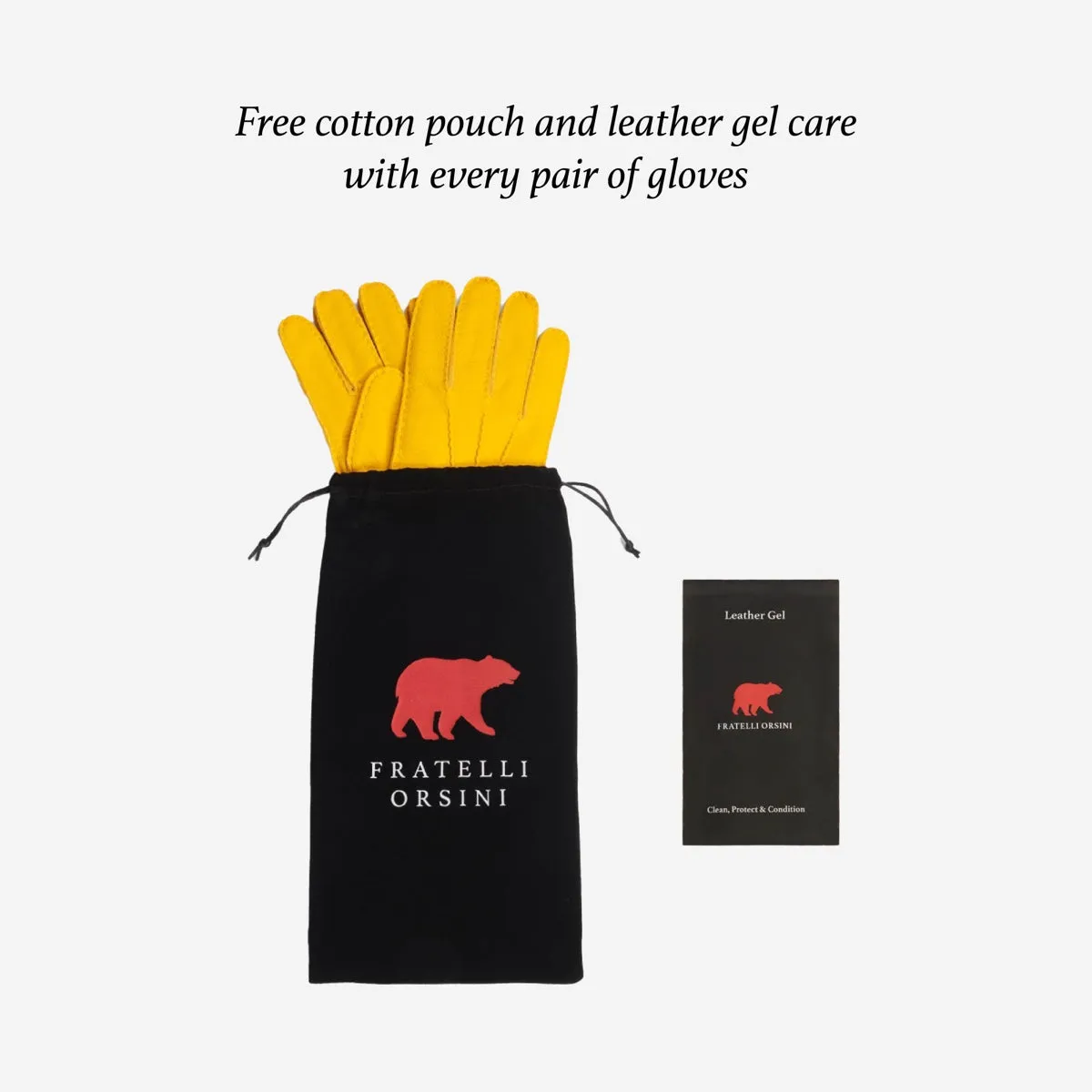 Diego - Italian gloves made of American deerskin leather with rabbit fur lining