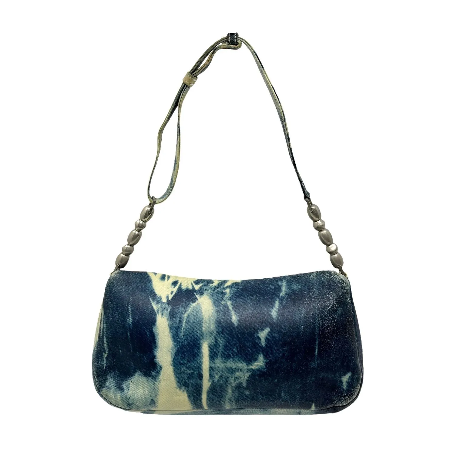 Dior Blue Tie Dye Ostrich Shoulder Bag