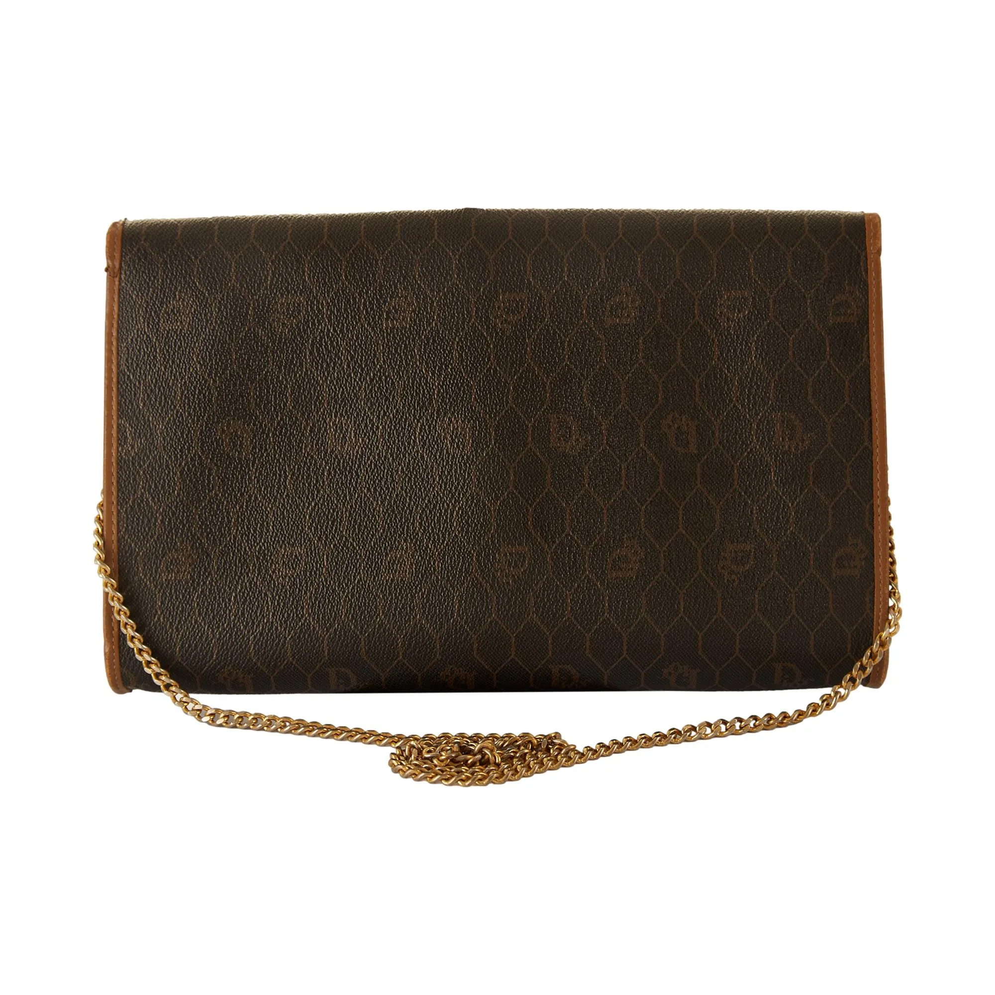 Dior Brown Logo Chain Shoulder Bag