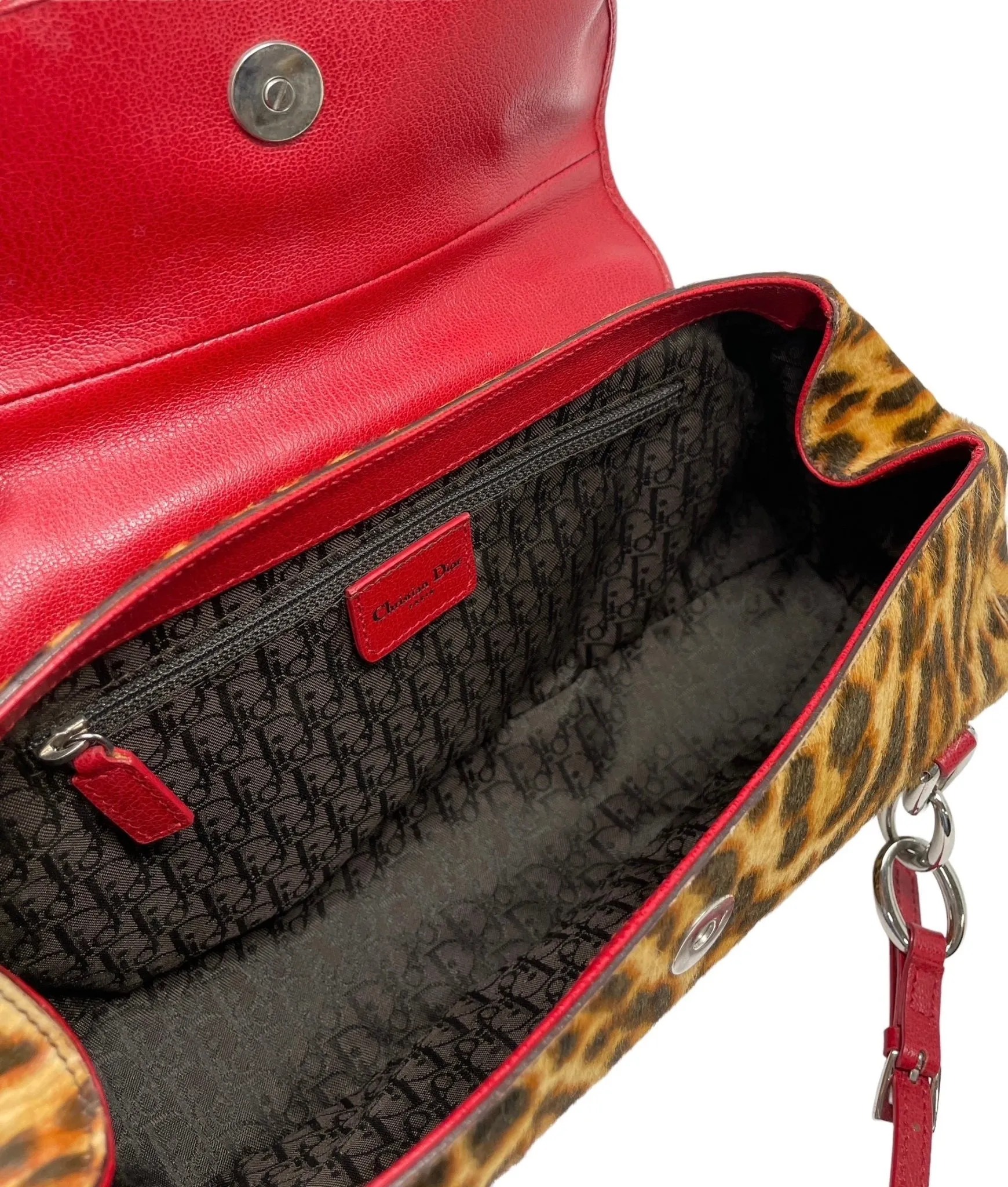Dior Cheetah Print Logo Shoulder Bag
