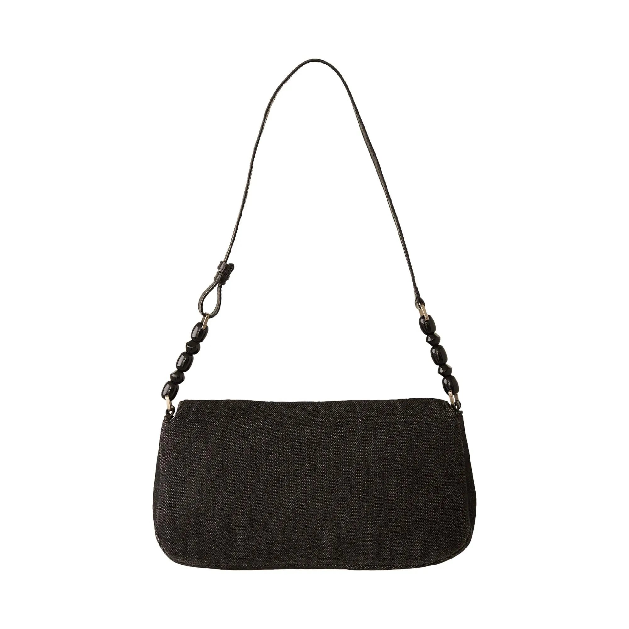 Dior Denim Rhinestone Logo Shoulder Bag