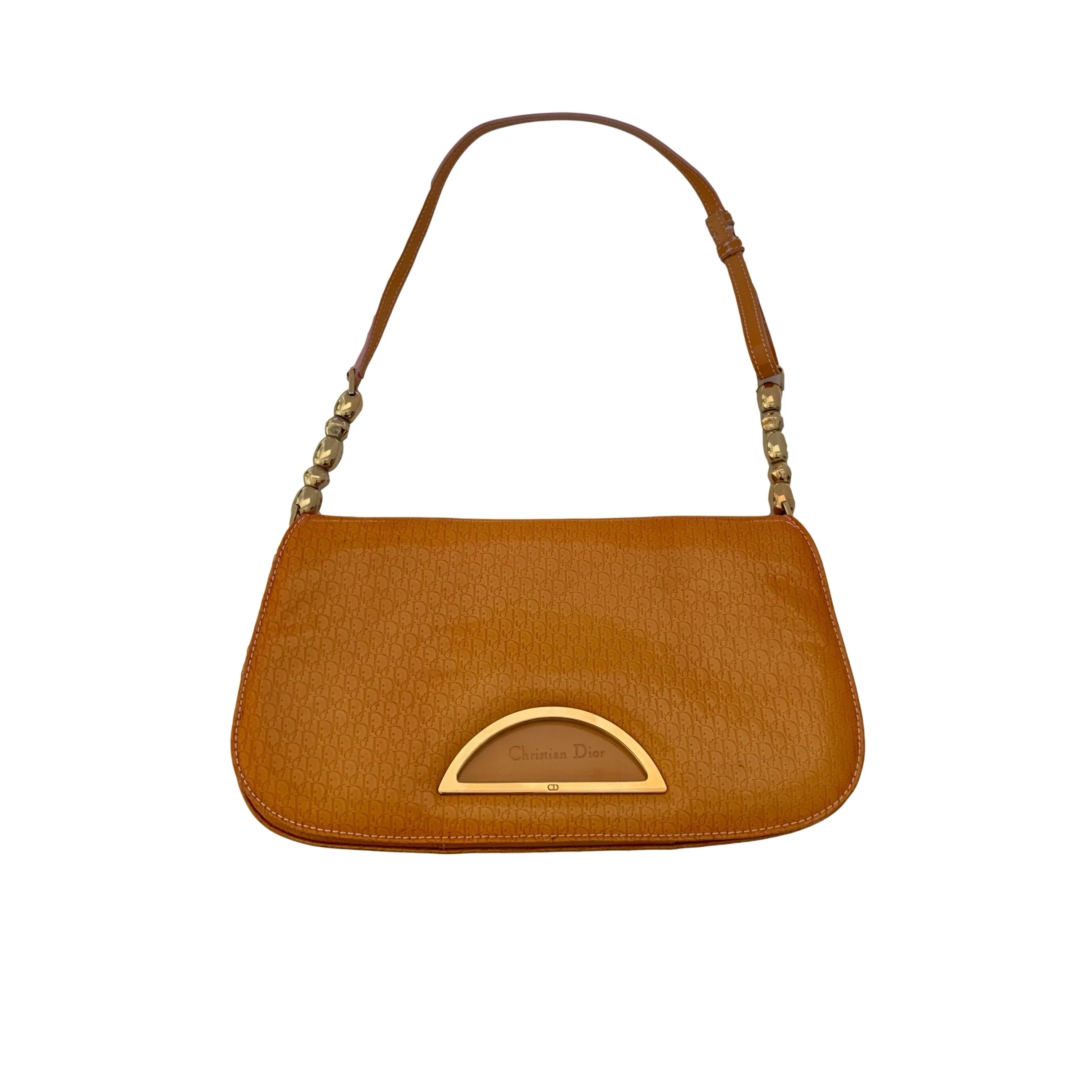 Dior Orange Monogram Shoulder Bag