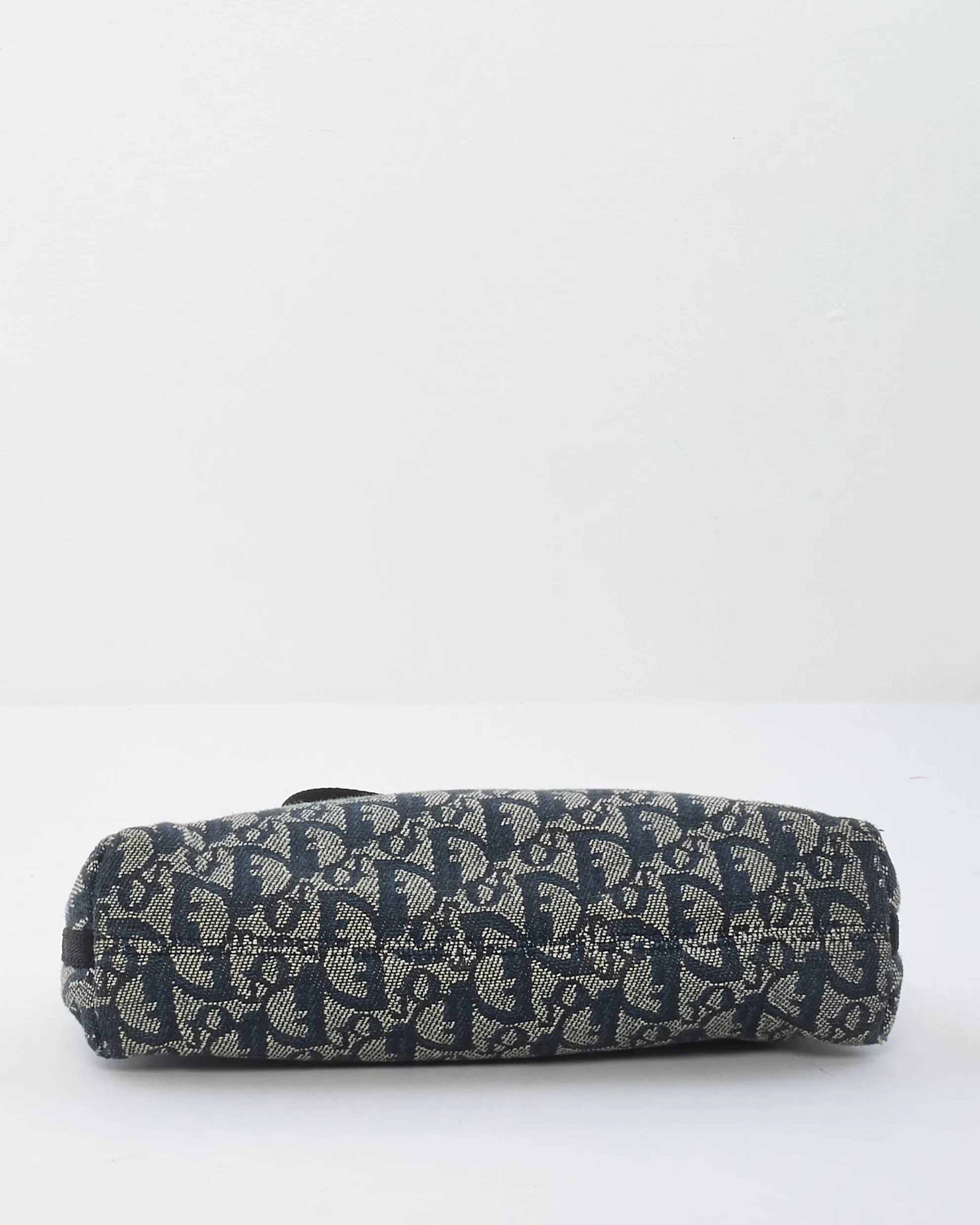 Dior Vintage Blue Oblique Canvas Shoulder Bag