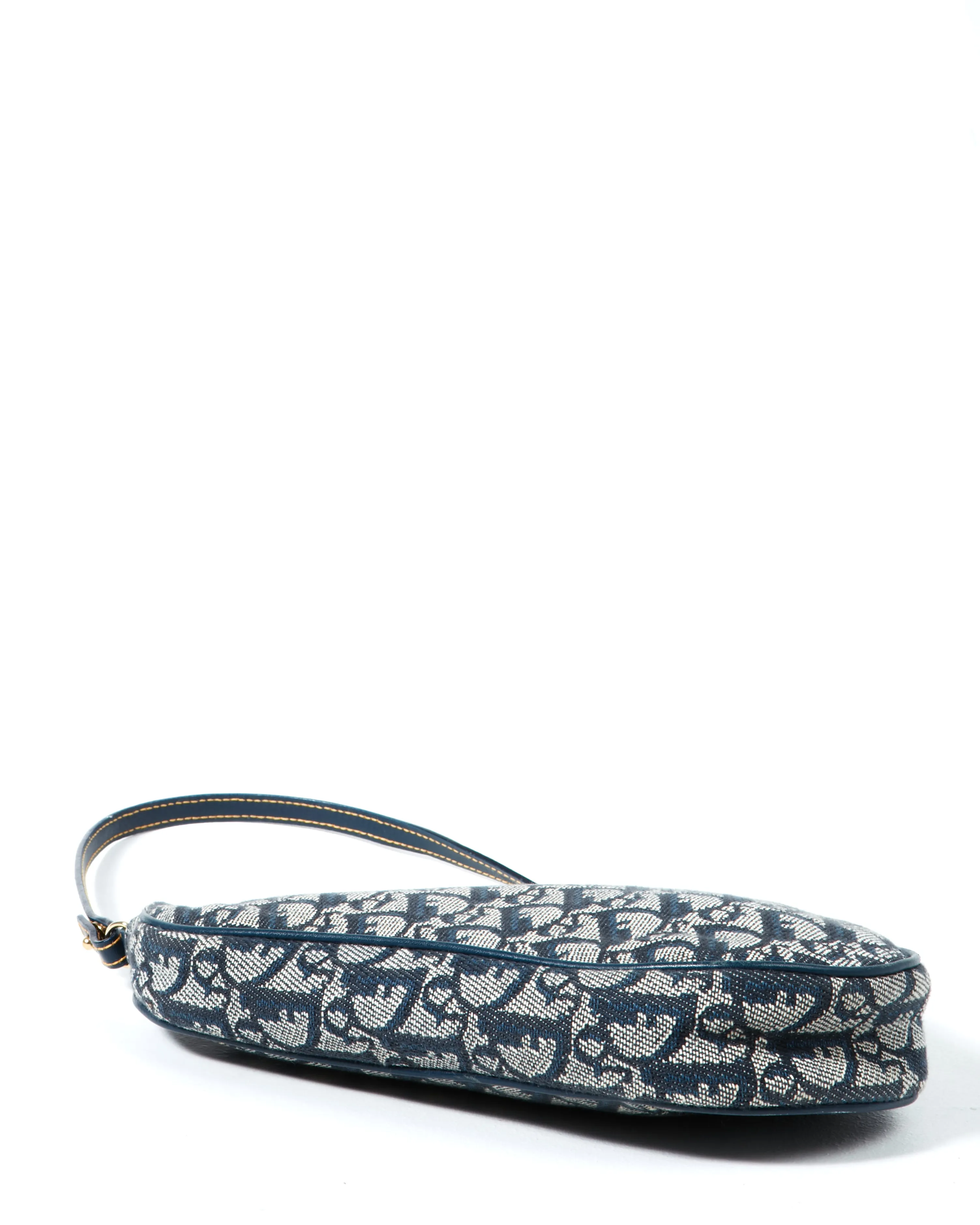 Dior Vintage Navy Diorissimo Mini Saddle Pochette Shoulder Bag
