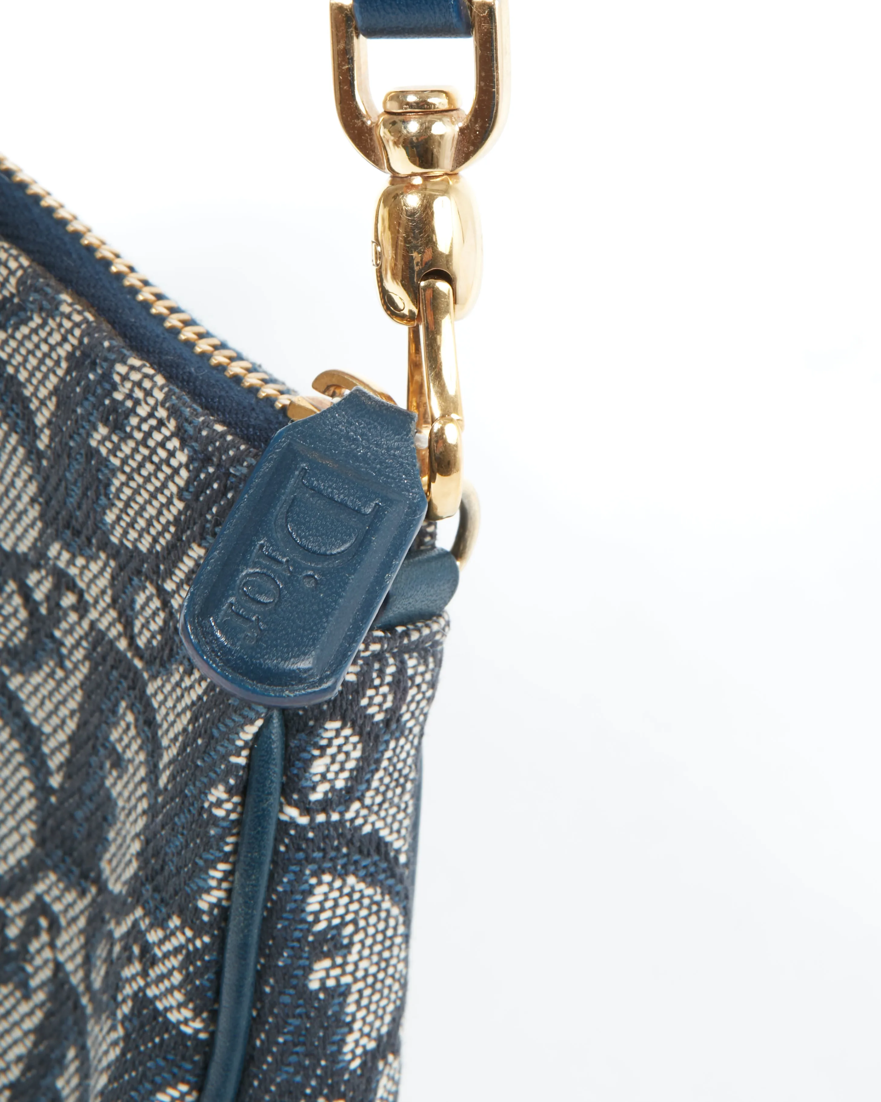 Dior Vintage Navy Diorissimo Mini Saddle Pochette Shoulder Bag