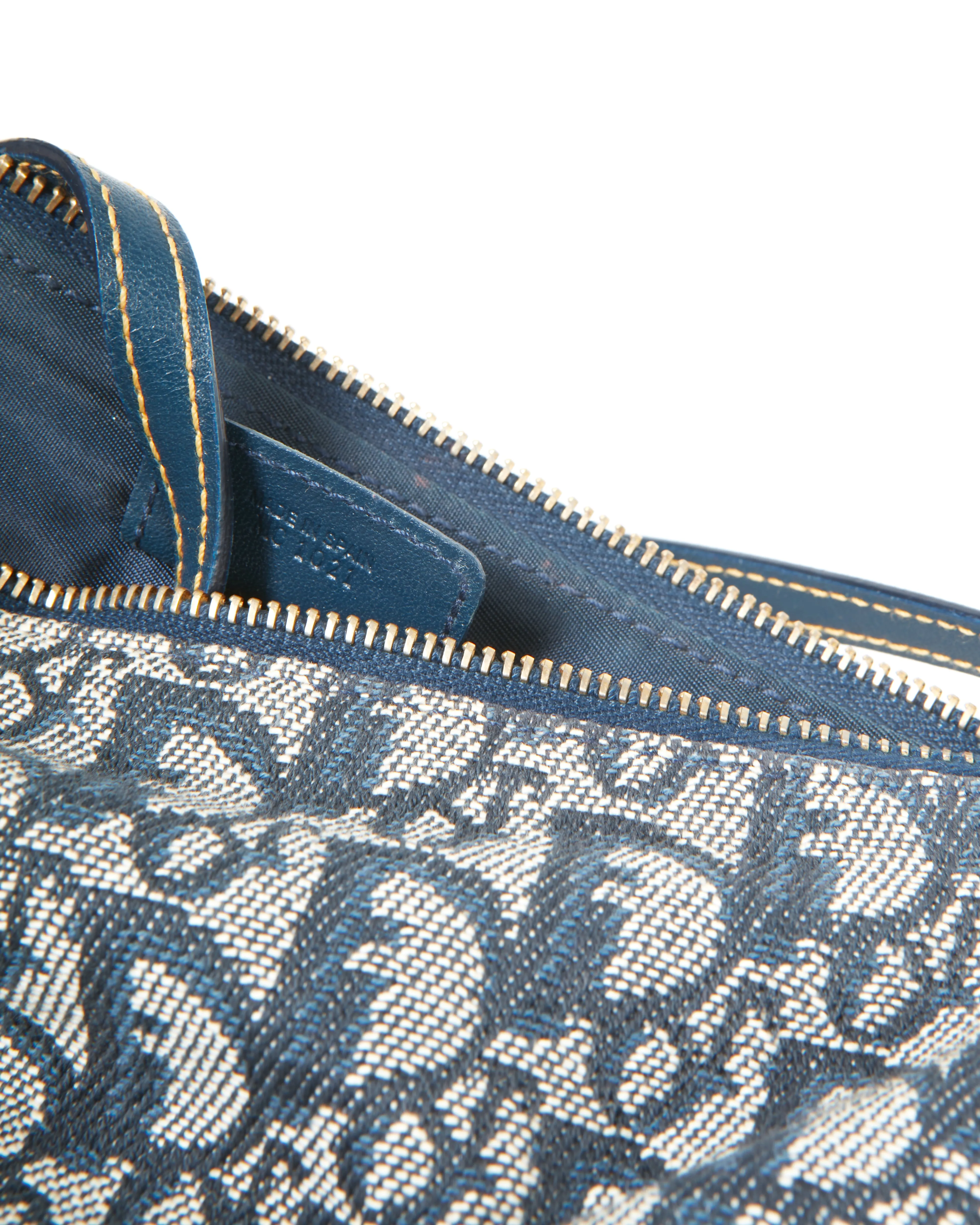 Dior Vintage Navy Diorissimo Mini Saddle Pochette Shoulder Bag