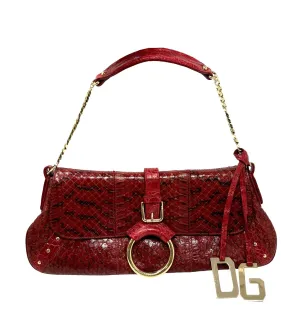 Dolce & Gabbana Red Snakeskin Shoulder Bag
