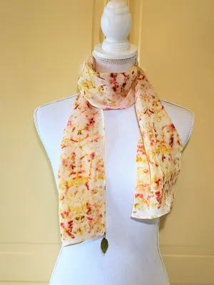Dot to Dot / Yellow & Red Eco Print Scarf