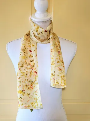 Dot to Dot / Yellow, Green & Orange Eco Print Scarf