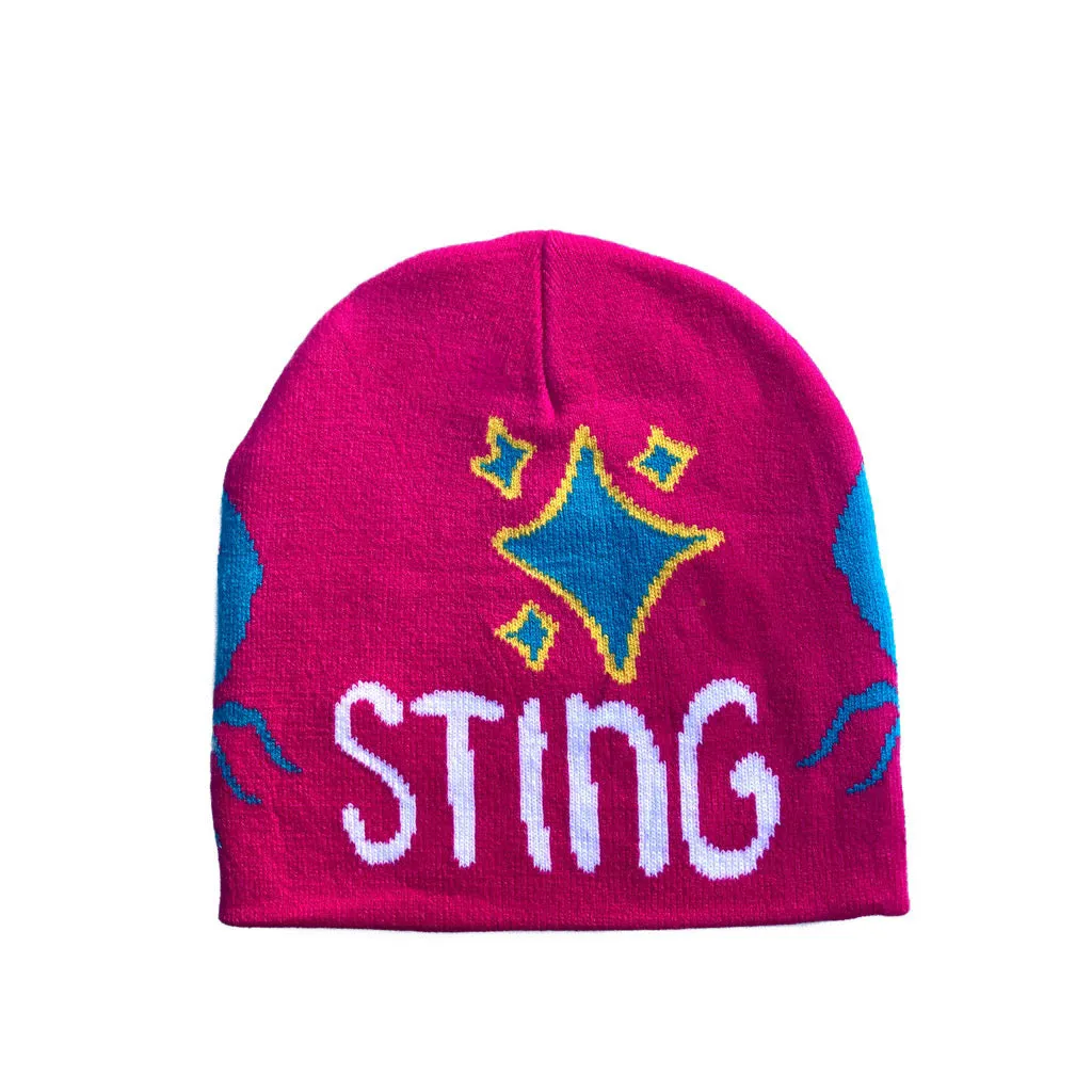 Double Sting Scorpion Beanie Magenta