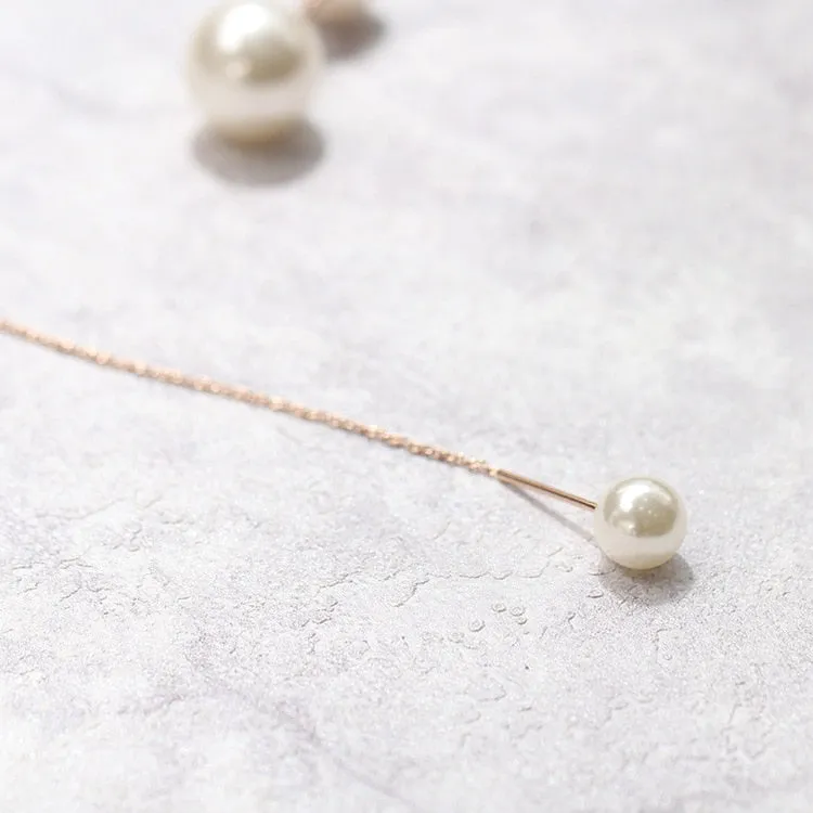 Elegant White Pearl Chain Necklace For Women Wedding Jewelry Collar