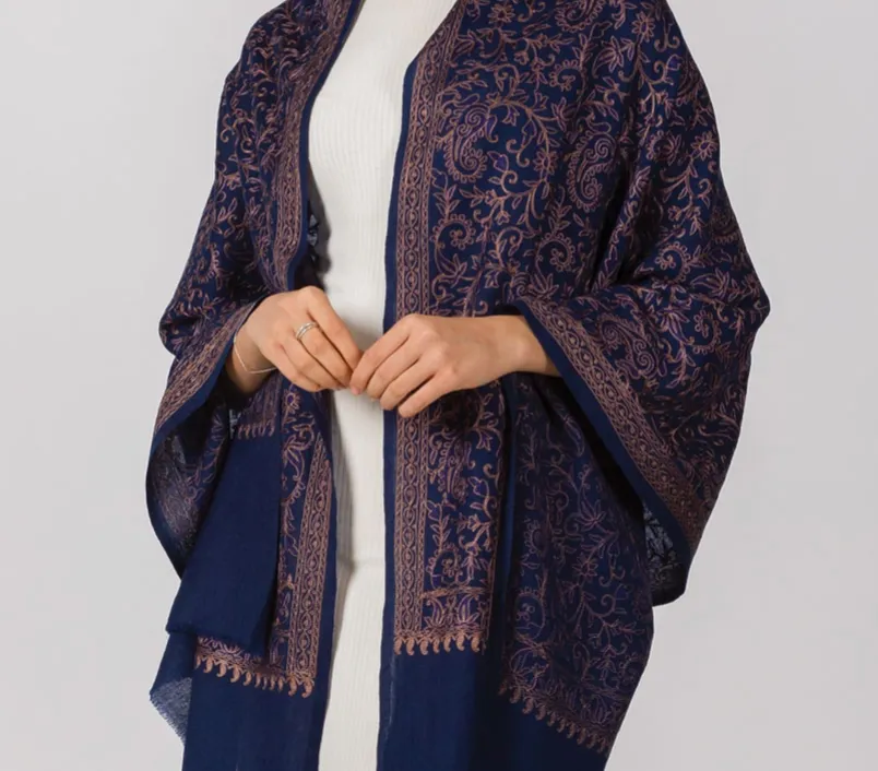 Embroidered Paisley Shawl