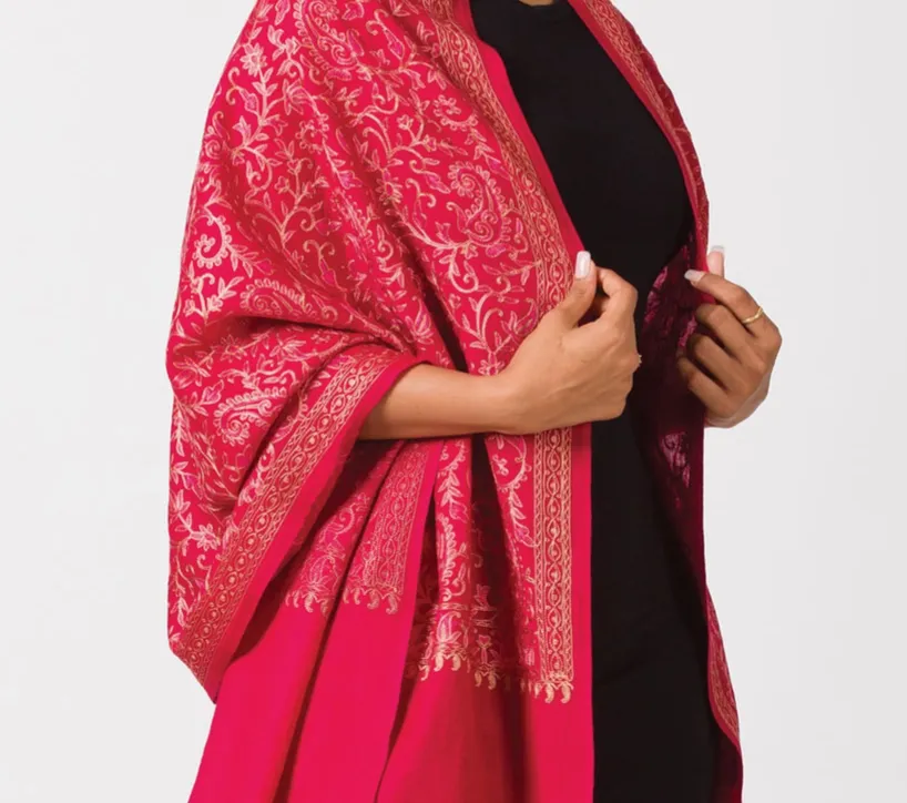 Embroidered Paisley Shawl