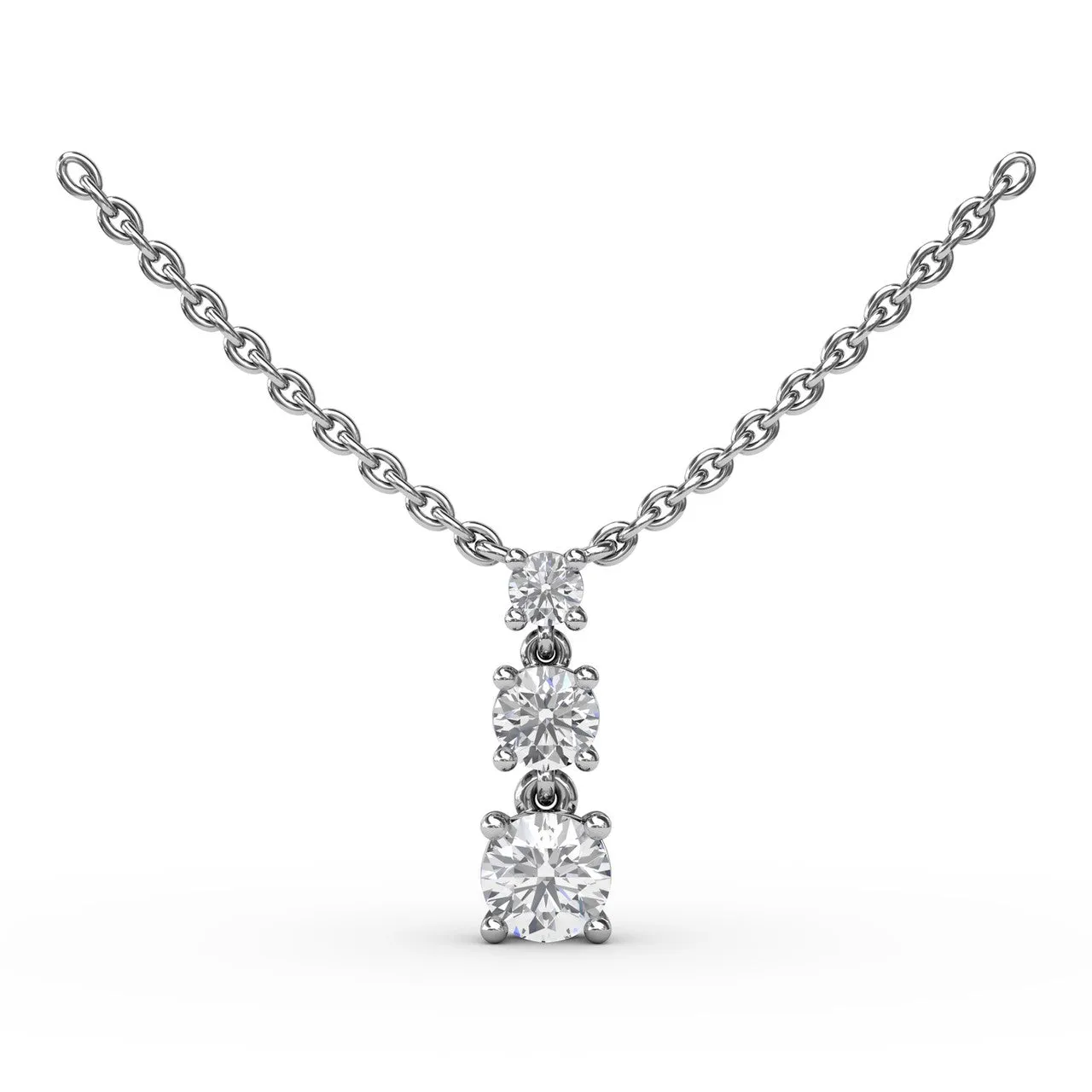 Empire Three Stone Drop Necklace
