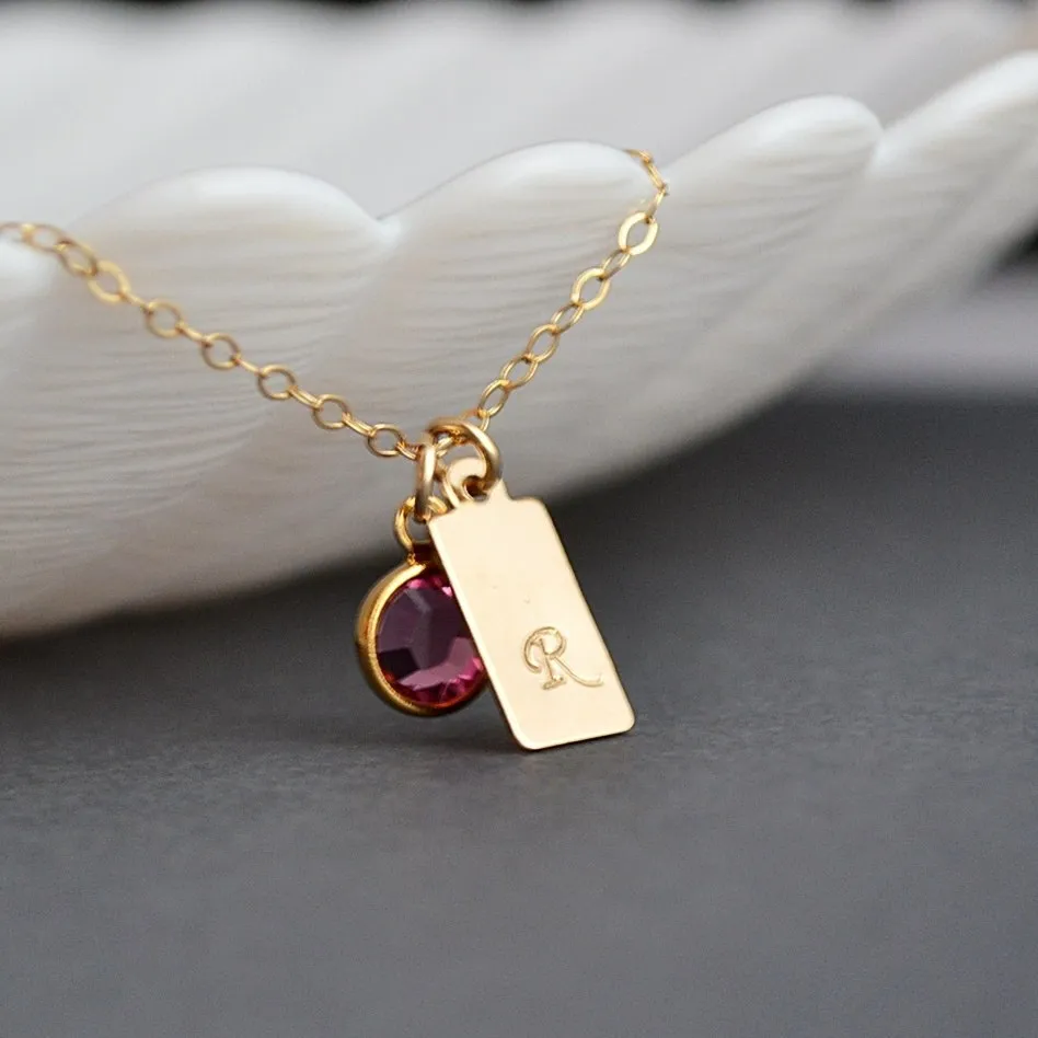 Engraved Birthstone Tags