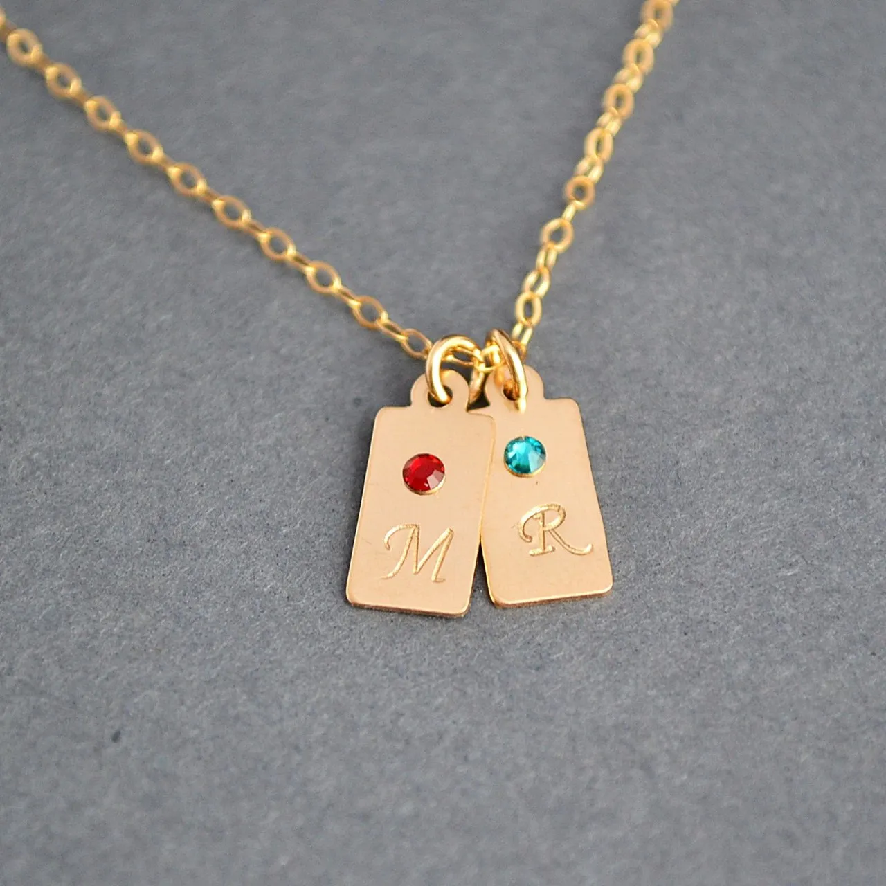 Engraved Birthstone Tags