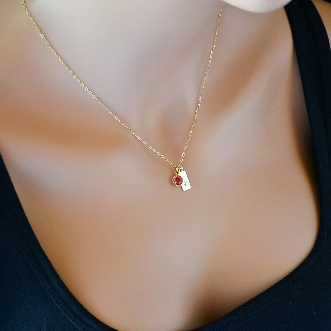 Engraved Birthstone Tags
