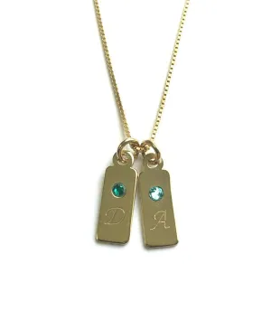 Engraved Birthstone Tags