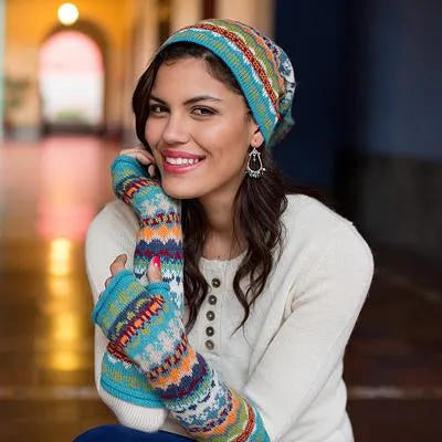 'Fantasy' Alpaca Wool Multicolor Knit Hat